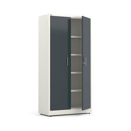 Büroschrank SWIFT, 1950 x 990 x 450 mm, weiß/anthrazith