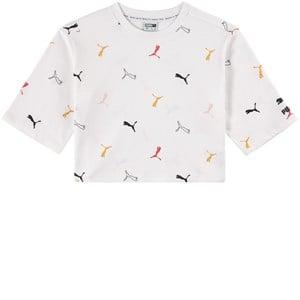 Kids - Puma White Multi Logo AOP Crop Top 13-14 years - Tops - 13-14 years - White - Mädchen