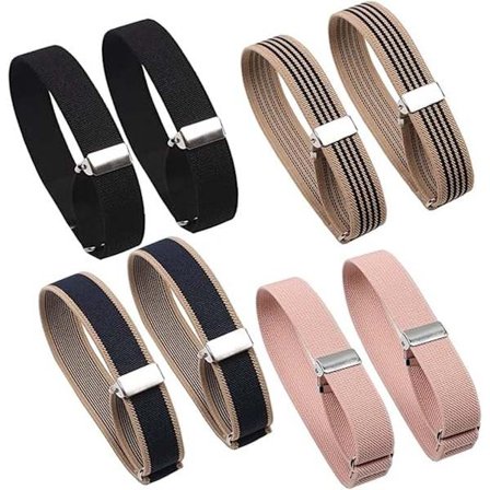 Ærmeholder - 4 par - Ærmeholder - Ærmeholdere kvinder og mænd - Klassisk - Elastisk - Kvinder mænd - Ærmeholdere - Unisex elastiske armbånd