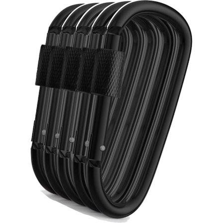 5 kpl Alumiininen D-muotoinen Karabiner-solkipakkaus, Avaimenperäklipsi, Jousihaka Avaimenperäklipsi Koukku Ruuvilukko