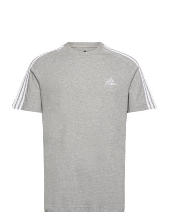 Essentials Single Jersey 3-Stripes T-Shirt Sport T-shirts Short-sleeved Grey Adidas Sportswear