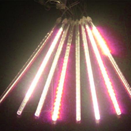 LED-meteordusjlys 50cm 8rør 384LED for juletre de rosa lilla