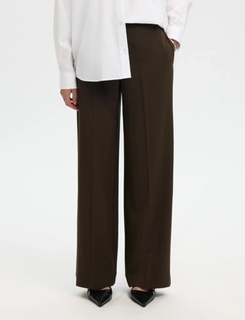 Selected Slfemma-Tara Mw Wide Pant Noos - Brown - 34