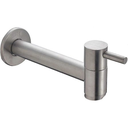 Veggmontert kaldtvannskran i rustfritt stål for toalett, vask, mopp for støv, hage, børstet nikkel