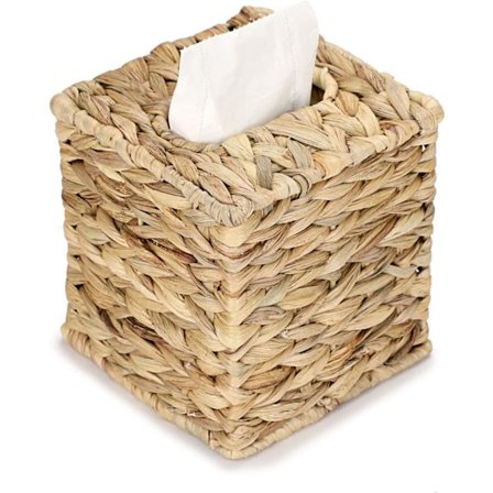 Käsinkudottu vesihyasinttikoristeellinen paperikotelo - nenäliinat tai