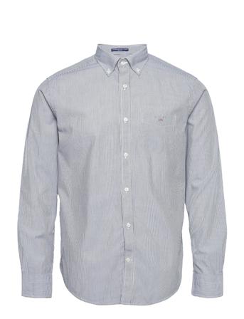 Reg Broadcloth Banker Bd Skjorta Casual Svart GANT