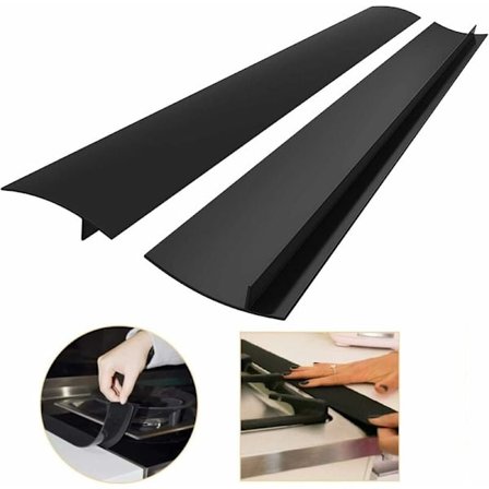 Förpackning med 25''/63cm Kantlister för Köksbänkar, Silikon Spis Bänkskiva Tätningslist, Lång Fyllningstätning för Tätning av Spill Mellan Bänkskivor