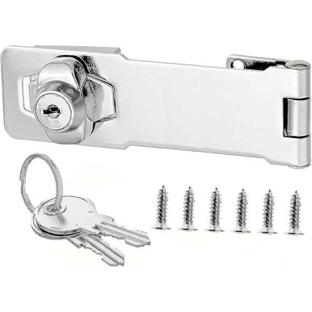 Hasp-lås Hengelås Portlås Dørbolt Lås For Skap Møbler Postkasse Skap Med Aliked Nøkler, 3 Tommer - Ya