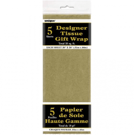 Silkespapper guld 5-pack