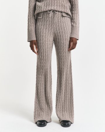 GANT Damen Zopfstrick Hose aus Wolle (S) Beige