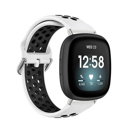 För Fitbit Versa 4 / Sense 2 Dual Colour Silicone Watch Band