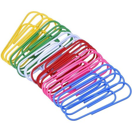 24 stk. Ekstra store papirclips Multifarvede Jumbo-coatede papirclips Mega store papirclips