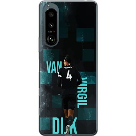 Yhteensopiva Puhelinkuori Sony Xperia 5 III Virgil van Dijk Liverpool Alankomaalainen toppari-ikoni ja puolustuksen johtaja vahvuudella, rauhallisuude