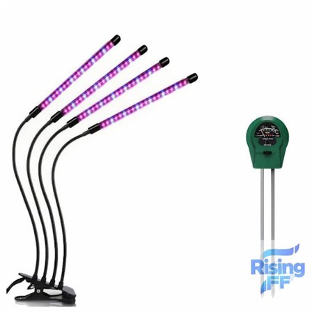 3-väriset kasvivalot/kasvuvalaisimet joustavilla LED-loisteputkilla, 1 kpl, kasvien kasvatukseen (mukana ilmainen lämpötila- ja kosteusmittari)