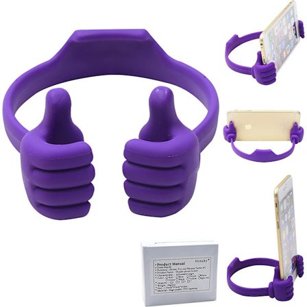 Universal Flexible Thumb Smartphone Stand Hållare - Lila
