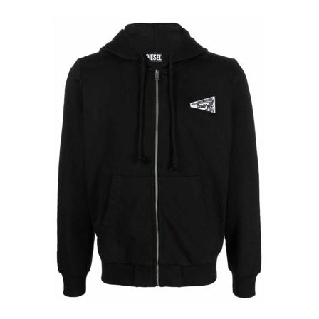 Diesel Zip-throughs , Zwart , Heren , Maat: L Hoodies & sweatvesten
