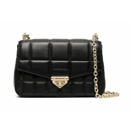 Michael Kors SoHo Small Quilted Leather Shoulder Tas , Zwart , Dames , Maat: ONE Size Schoudertassen