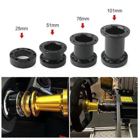 Universal Ratnav Spacer til Rat 12/51/76/101 mm Ratnav Boss Kit Adapter Spacer Sort