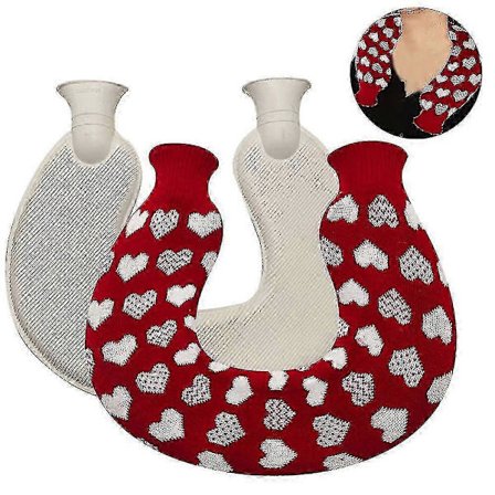 U-formet varmtvannsflaske for nakke og skulder, varmere varmtvannsbag