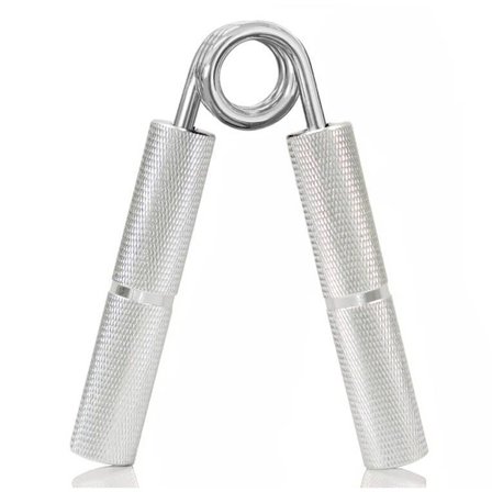 Grip Hand Pure Silver Metal Aluminiumlegering Handtag Grepp Träningsfjäder Stål Metallgrepp