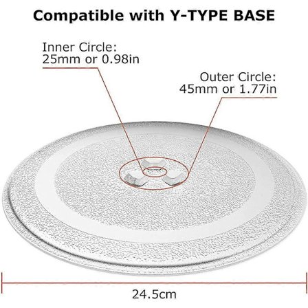 Universal Mikrobølgeovn Glassplate Slitesterk Mikrobølgeovn Glass Dreietallerken, Rund Mikrobølgeovn Plate Deksel