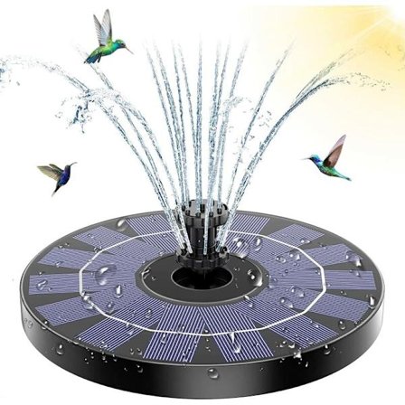 RedBen UG Solarfontæne med 3W solpanel, indbygget 1200mAh batteri, solcelle damppumpe