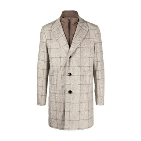 Boss, Single-Breasted Coats Beige, Heren, Maat:XL