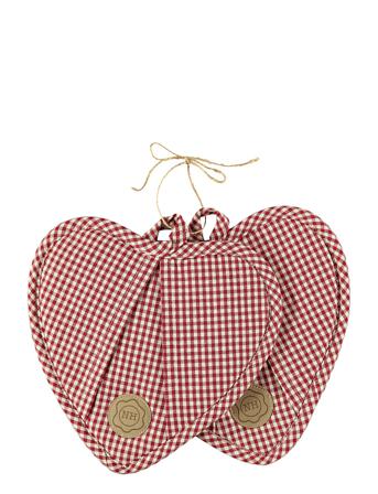 Grytlapp Hjärta Rutig Home Textiles Kitchen Textiles Oven Mitts & Gloves Röd Noble House