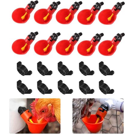 10 Automatiske kyllingvannskopper, Automatisk kylling høne fuglevannsmater Fjørfedrikker Fôringsutstyr