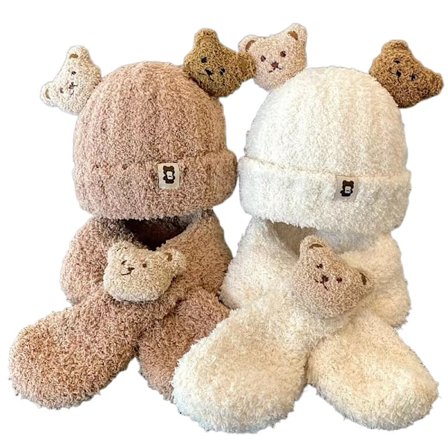 Spädbarn 3-36 månader ullhatt och öronlappar stickad mössa