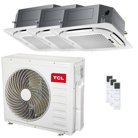 Condizionatore TCL Cassetta 4 vie Serie S trial split 18000+18000+18000 BTU inverter A++ wifi unità esterna 12.2 kW