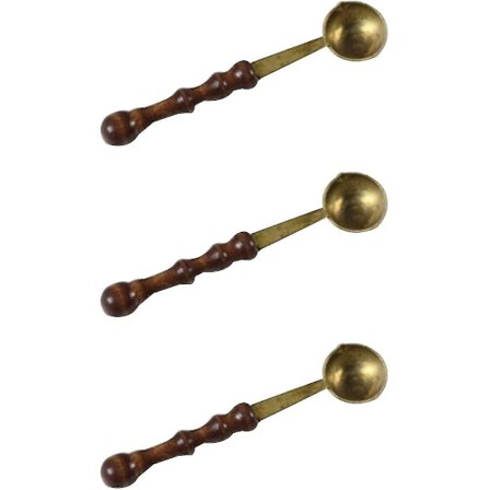 Voks Skjeer Vintage Smelteskje Forseglingsskje Messing Voks Segl Varmer Måleskjeer Med Trehåndtak For Voks Segl Stempel Konvolutt Brev Kunst Håndverk