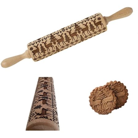 Gravert kjevle, julemønster kjevle, mønster kjevle