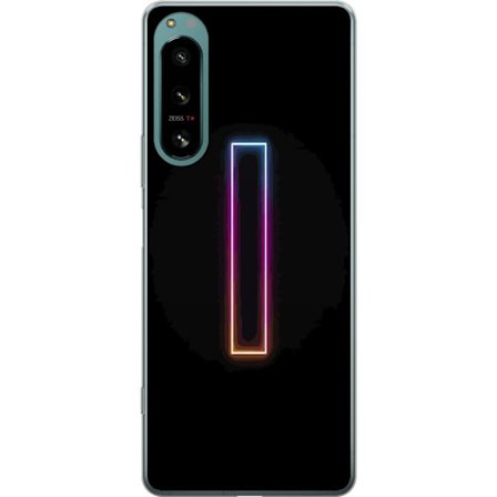 Kompatibel Mobilcover til Sony Sony Xperia 5 IV Minimalistisk neonbogstav I i regnbuefarver mod mørk baggrund