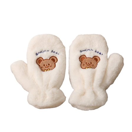 Dame vinter varme plys handsker, bløde og tykke, i et sødt og yndigt ensfarvet design.