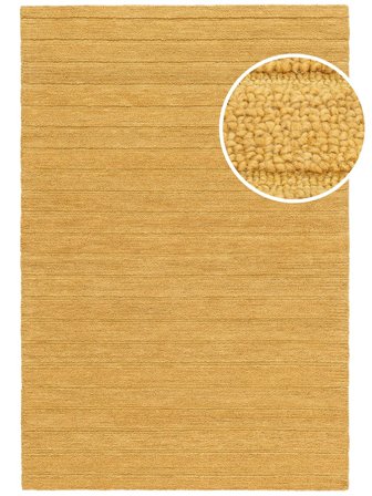 Ribbone Koberec - Hořčicově Žlutá 160X230 Vlna, Ve Skandinávském Stylu