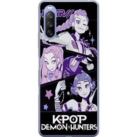 Kompatibel Mobilcover til Sony Xperia 10 III Lite Kpop Demon Hunters Huntrix Trio Piger Lilla stjerner Retro Idol Kunst