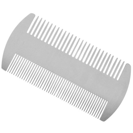 Dobbelvirkende rustfritt stål EDC kredittkortstørrelse kam lommekam antistatisk hårkam skjegg bart kam for mann