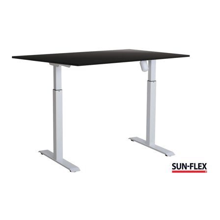 SUN-FLEX Bord II höj/sänk 160x80 vit/svart - Lyreco - Kontorsmöbler och inredning - Bord och hurtsar - Skrivbord - Höj/sänkbar