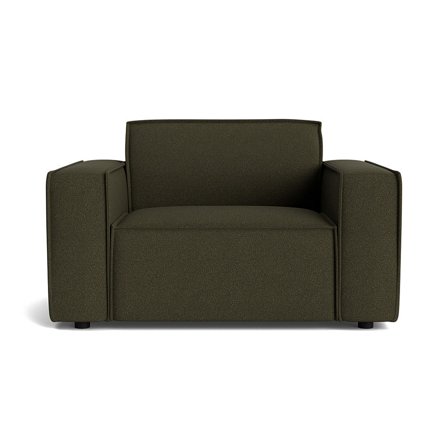 Lyon Sessel Moderner Sitzkomfort in Loop Grün, strukturierte Optik, ideal als Ergänzung zum Sofa, Polstersessel für das Wohnzimmer, Breite 80cm