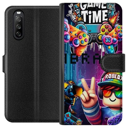 Kompatibelt Plånboksfodral till Sony Xperia 10 III Neon Gamer Art