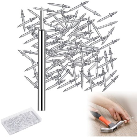 200 sømløse søm med dobbelt hoved til træfodpaneler med usynlige skruer og installationsværktøj