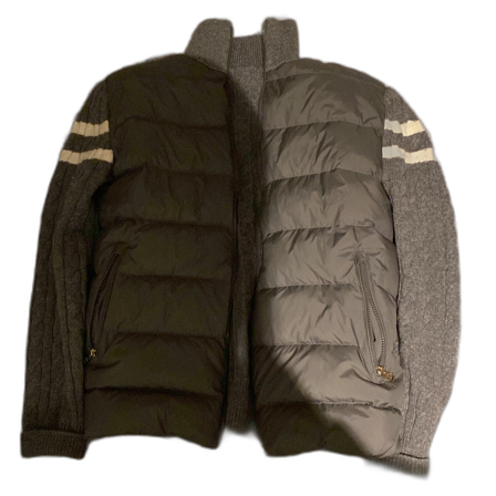 Moncler grå puffer cardigan jacka