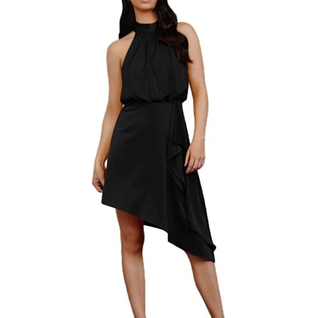 Kvinnors sommar asymmetrisk fåll ärmlös Self Tie Short