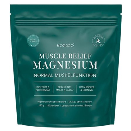 Nordbo Muscle Relief Instant Magnesium 150 g, Helse & Madvarer, Mineraler, Magnesium