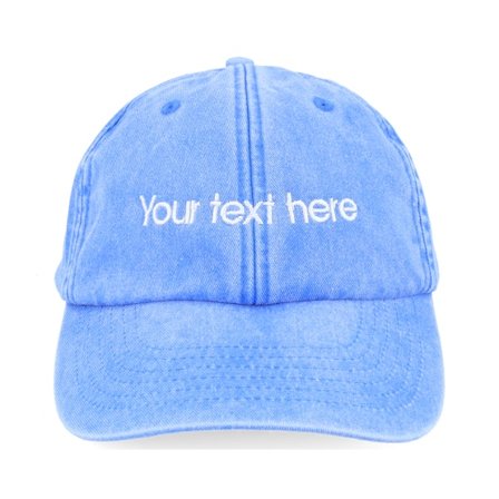Beechfield - Blauw unconstructed Cap - Washed Cap With Embroidery Cornflower Dad Cap @ Hatstore