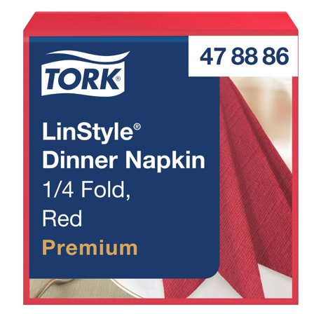 TORK Servett LinStyle Middag röd 50/fp - Lyreco - Kök och servering - Servetter och dukar - Servett - 3-lagers