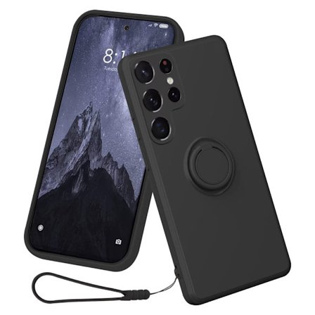 Samsung Galaxy S23 Ultra -kuori rengaspidikkeellä, musta