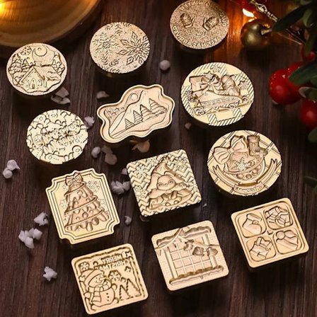 Christmas Wax Seal Stamps Head Retro Santa Claus Brass Sealing Lacquer Head Tools DIY Party Invitation Envelope Gift Craft