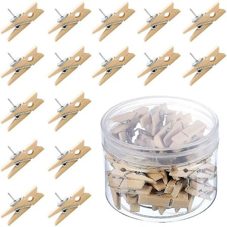 Klemmer Træ Klemmer Med Lmell Stifter, 50 Stykker Træ Klemmer Til Notekort Fotos